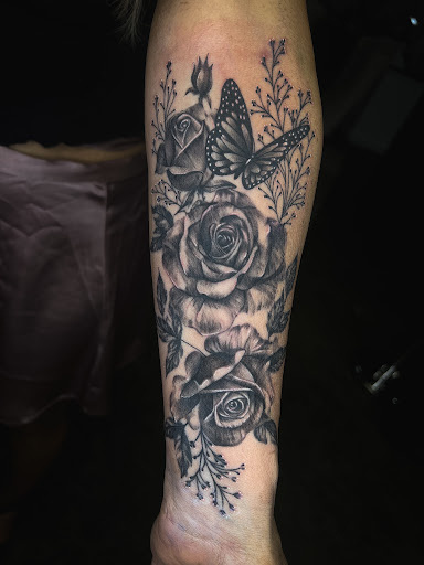 Explore mens nature tattoo ideas, creative tattoo ideas in Fairmont, available at Heretic Ink