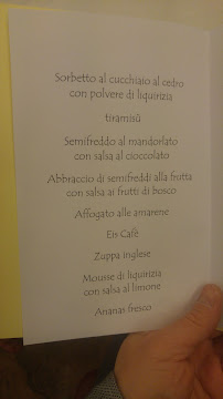 Menu du Ristorante Renato à Caldiero