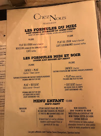 Menu / carte de Chez Nous à Aix-en-Provence