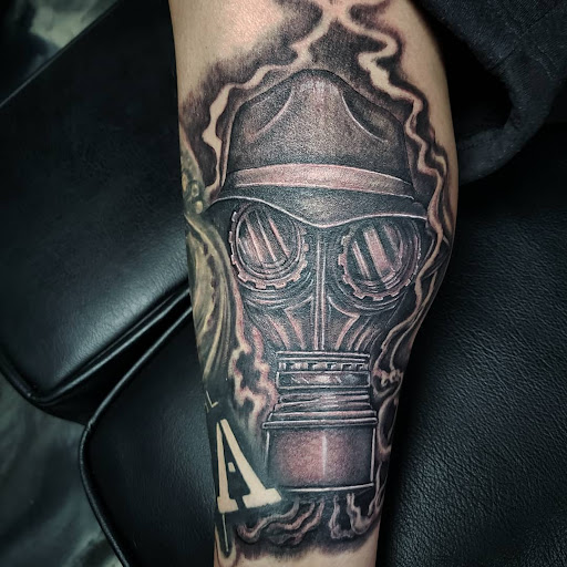 Explore angel tattoo sleeve ideas, creative tattoo ideas in Colton, available at Vengeance Ink Tattoo & body piercing