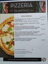 Menu du Pizzeria da Antonio à Castelginest