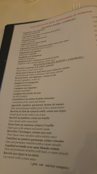 Carte du Restaurant Le Landreau à Tournefeuille