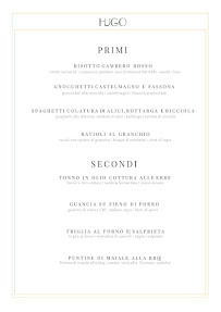 Carte du Hugo Cafè & Restaurant à Torrazza Coste