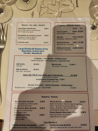 Restaurant argentin Les Grillades de Buenos Aires à Paris - menu / carte