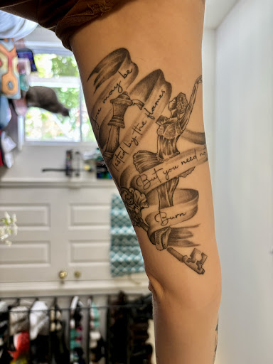 Explore puppy tattoo ideas, creative tattoo ideas in Hillsborough, available at Rorschach Gallery 2.0