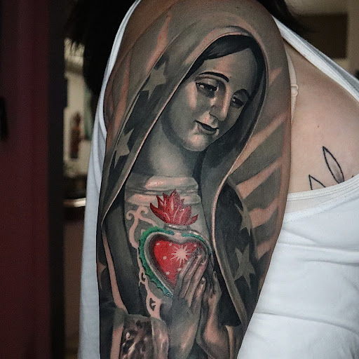 Explore tattoo ideas on the shoulder, creative tattoo ideas in Vallejo, available at Invictus Tattoo Studio