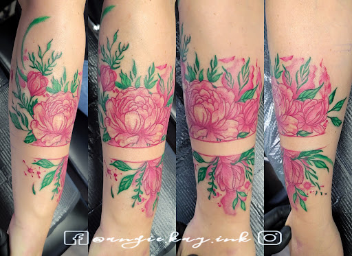 Explore dedication tattoo ideas, creative tattoo ideas in Casper, available at Luna & Lotus Amethyst Ink Angie Kay