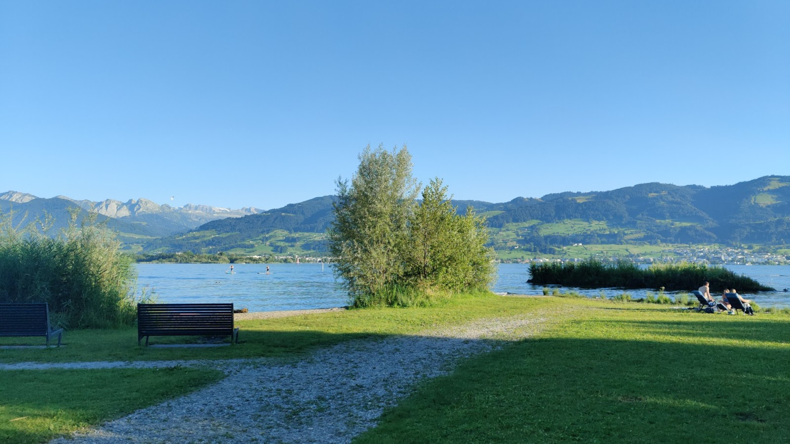 Foto van Strandbad Stampf en de nederzetting