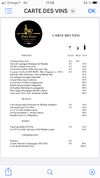 Menu / carte de Pépé Louis à Montluçon