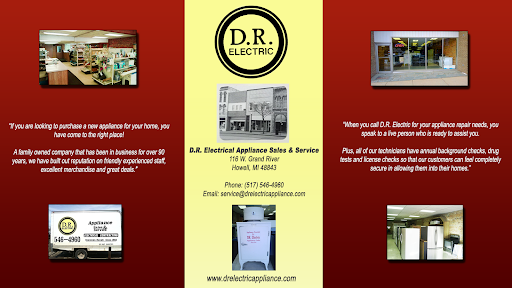 D R Electric Appliance Sales & Services, 116 W Grand River Ave, Howell, MI 48843, USA, 