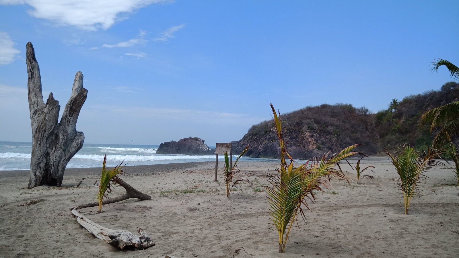 Foto de Playa Chuquiapan com linha costeira longa e reta