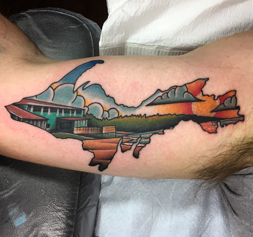Explore full arm sleeve tattoo ideas for men, creative tattoo ideas in Houghton, available at Bramble & Stag Tattoo Parlour