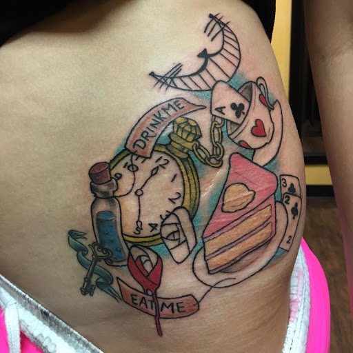 Explore flower half sleeve tattoo ideas, creative tattoo ideas in Dallas, available at Lizards Ink Tattoo and Piercing