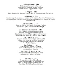 Carte du LO SCHIAFFO Restaurant/Pizzeria à Ajaccio