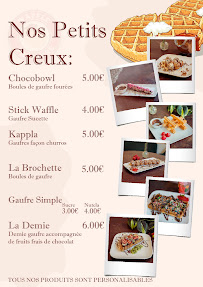 Menu du Waffle Paradise à Les Abrets en Dauphiné