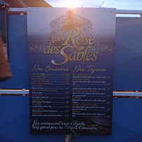 Carte du La Rose des Sables - Restaurant à Saint-Alban