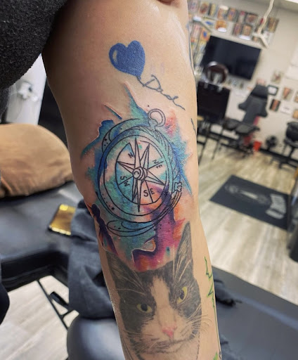 Explore gunslinger tattoo ideas, creative tattoo ideas in New Braunfels, available at SHARPTOOTH TATTOOS