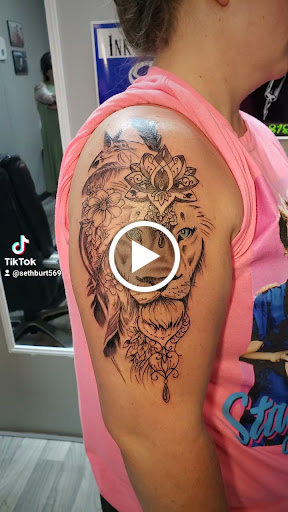 Explore family leg tattoo ideas, creative tattoo ideas in Scottsboro, available at Scottsboro Ink Therapy Tattoo Studio