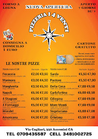 Pizzeria I 4 VENTI à Assemini menu
