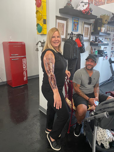 Explore tattoo ideas for men upper arm, creative tattoo ideas in Kissimmee, available at Fallen Heroes Tattoo & Piercing (Florida)