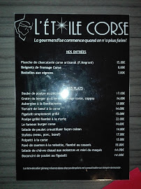 Restaurant L 'Etoile Corse à La Valette-du-Var (le menu)