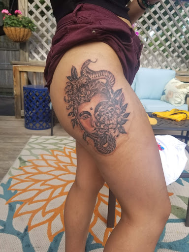 Explore ram tattoo ideas, creative tattoo ideas in Rochester, available at The Ink Cartel Tattoo