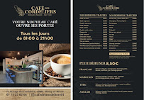 Carte du Cafe des cordeliers à Bourg-en-Bresse