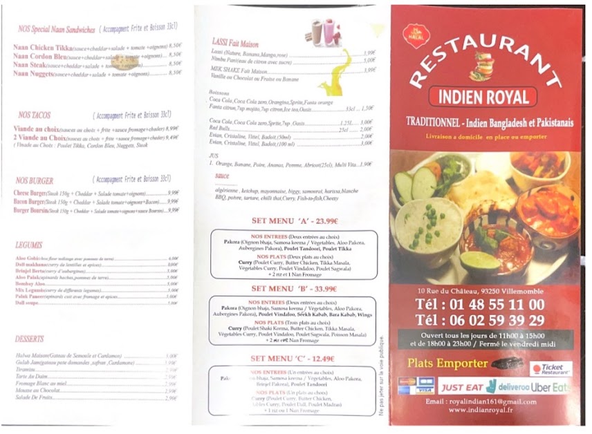 Royal Indian Food à Villemomble (Seine-Saint-Denis 93)