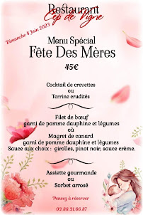 Menu du Au Cep de Vigne à Strasbourg