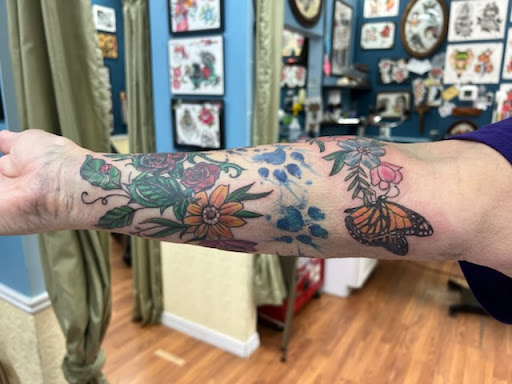 Explore dad fishing tattoo ideas, creative tattoo ideas in Egg Harbor Township, available at Mr. Blue Sky Tattoo