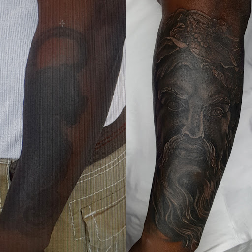 Explore cover up tattoo ideas female arm, creative tattoo ideas in Hialeah, available at Fame Tattoos