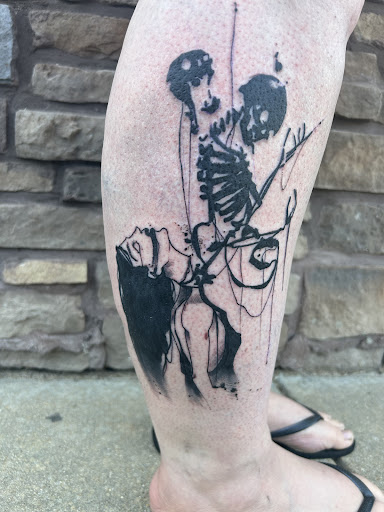 Explore arm mens tattoo ideas, creative tattoo ideas in Sullivan, available at Double Time Tattoo