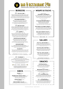Menu / carte de Yellow Bar à Rome
