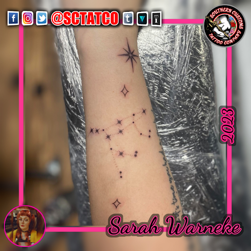 Explore girly tattoo ideas, creative tattoo ideas in Fayetteville, available at Southern Customs Tattoo Company