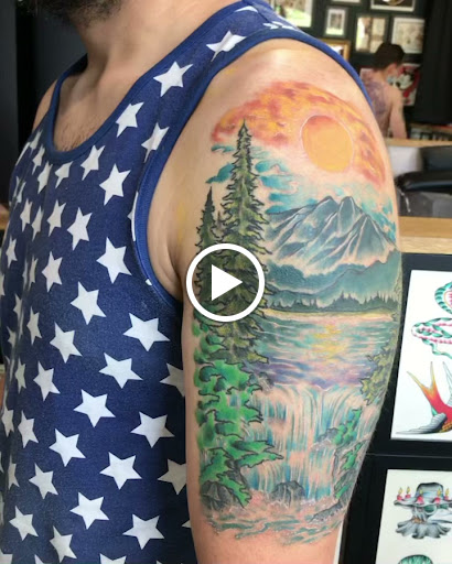 Explore firefighter sleeve tattoo ideas, creative tattoo ideas in Libertyville, available at Lucky Seven Tattoo