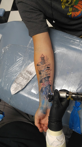 Explore tattoo ideas of dogs, creative tattoo ideas in Stockton, available at Canvas Tattoo