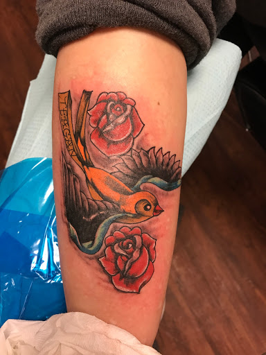 Find archangel tattoo ideas for your next unique tattoo in Seymour at American Gypsy Tattoo Corp.