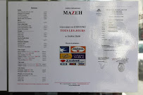 Mazeh à Paris menu
