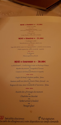 Restaurant La Couronne à Scherwiller menu