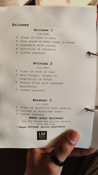 Restaurant LM Art Kitchen à Porto (le menu)