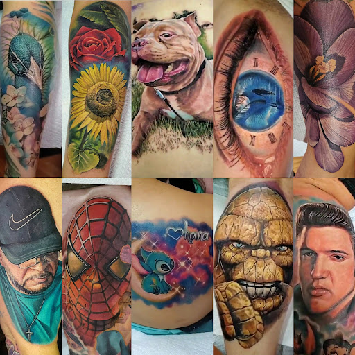 Explore angel number 444 tattoo ideas, creative tattoo ideas in Pueblo, available at Spellbound Electric Tattoos