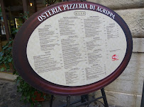 Carte du Osteria Pizzeria Di Agrippa à Rome