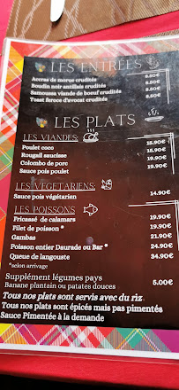 L'escale antillaise à Le Pontet menu