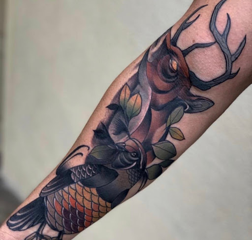 Explore nature tattoo ideas for men, creative tattoo ideas in Fremont, available at Inkies Tattoo Studio