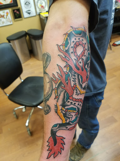 Explore portrait sleeve tattoo ideas, creative tattoo ideas in Concord, available at Sterling Tattoo Club