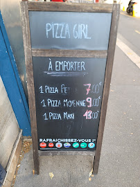 Pizza Girl à Paris carte