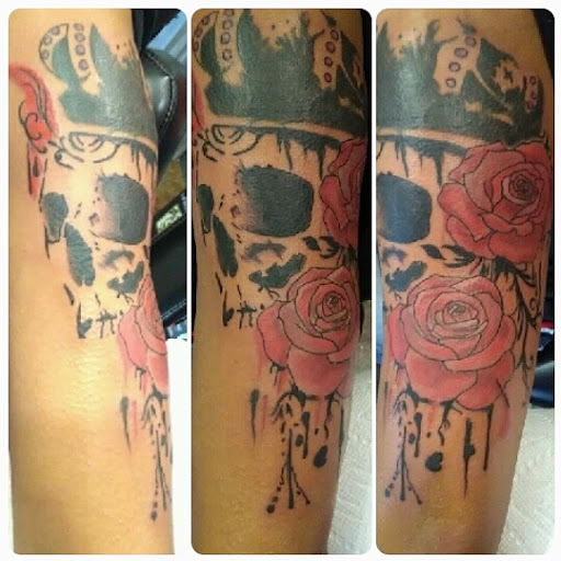 Explore face tattoos above eyebrow tattoo ideas, creative tattoo ideas in Tulsa, available at Anchor & Rose Tattoo Co.