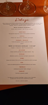 Restaurant français 👨‍🍳 L'Étage - cuisine raffinée - Lyon 1 à Lyon (la carte)