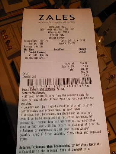 Jewelry Store «Zales - The Diamond Store», reviews and photos, 2929 Turner Hill Rd, Lithonia, GA 30038, USA