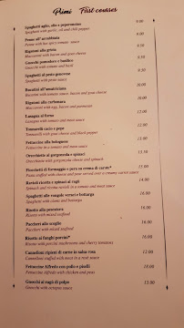 Restaurant italien Osteria dell'Anima à Rome - menu / carte